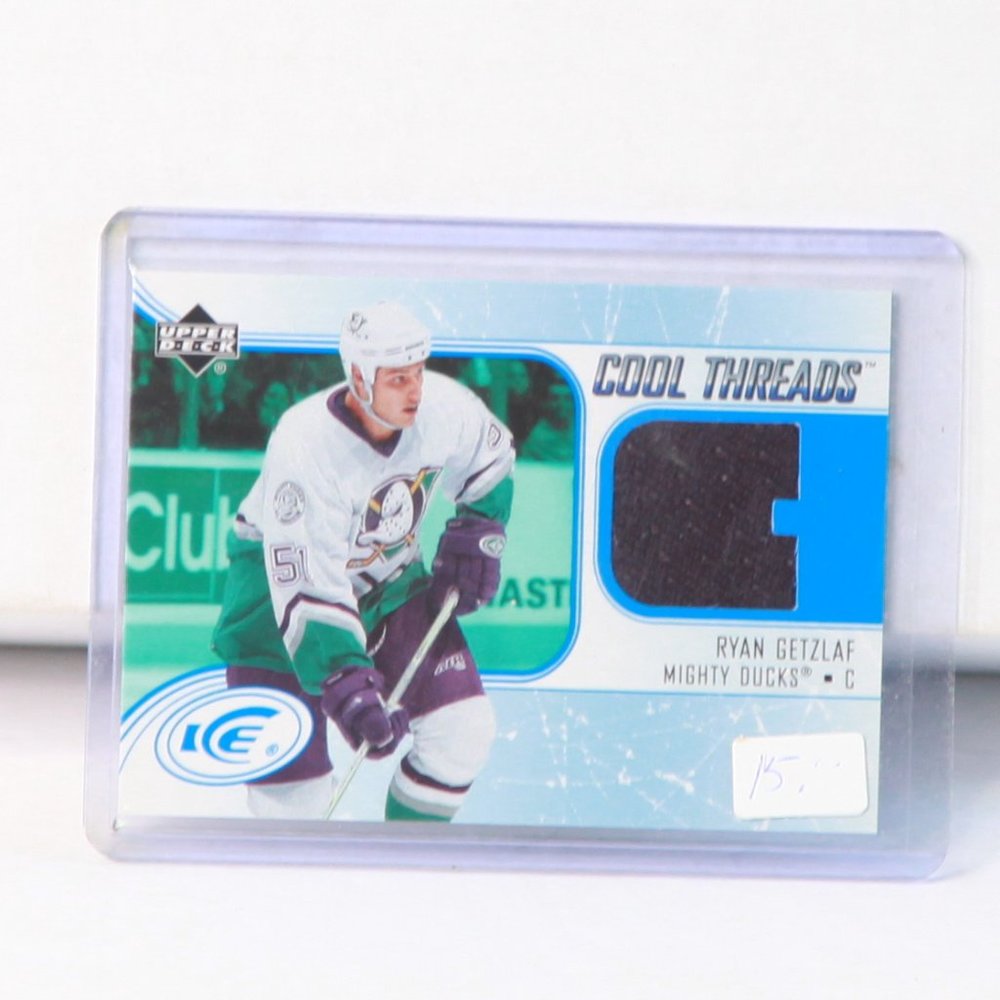 Ryan Getzlaf Upper Deck Ice Cool Threads Event Used Jersey Hockey Card 2005/06